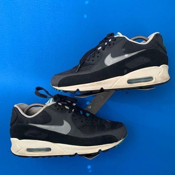 Nike Air Max 90 Tiger Camo Premium Black/Sail Blue 333888-021 Men's Size 8 - Picture 2 of 8